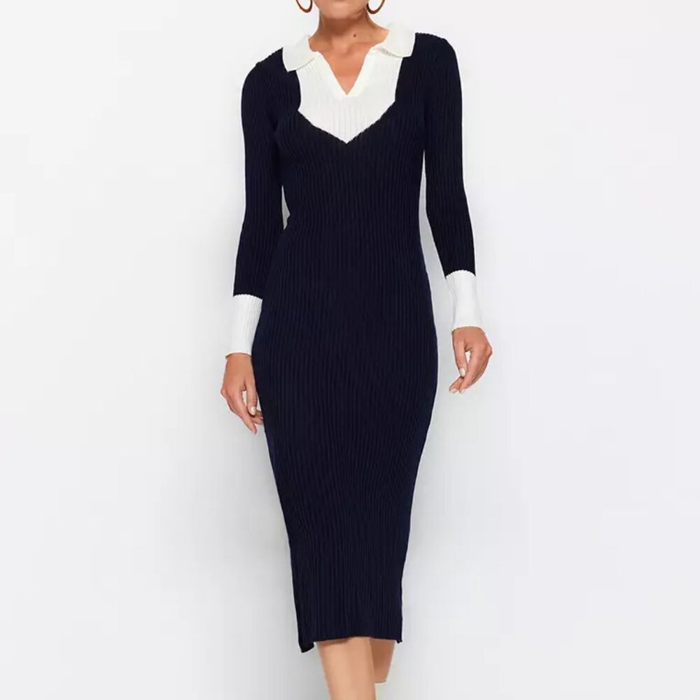 NWT Contempo By Penningtons Elegant Gray and White Women's Dress Size X